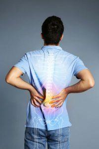 Person with lower back pain